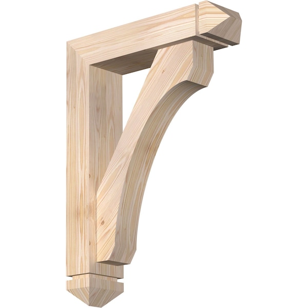 Ekena Millwork Legacy Arts and Crafts Smooth Bracket w/ Offset Brace, Douglas Fir, 5 1/2"W x 22"D x 30"H BKT0604X22X30LEC03SDF - main